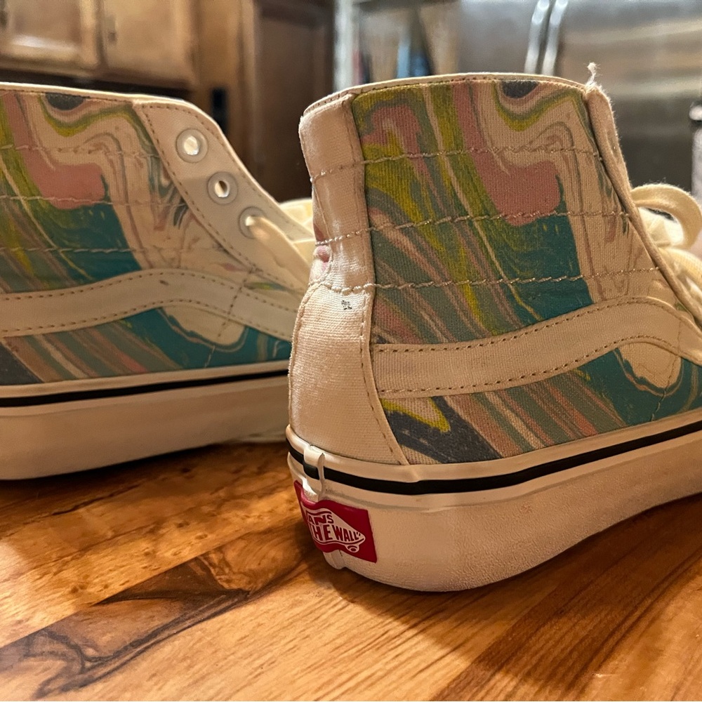 NWOT resin swirl high top Vans